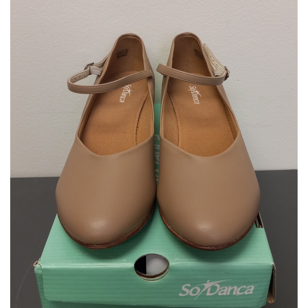 NEW....So Danca Leather Character Shoes Taupe Size 9.5 - Picture 2 of 9